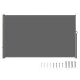 Retractable Side Awning, 71''118'' Full Aluminum Rust-Proof Outdoor Privacy Screen, Folding Room Divider Fence & Wind Screen for Patio Sun Shade, Backyard, Balcony, Roof Terraces and Pools, Grey